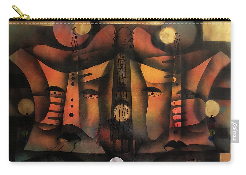 Moa Zip Pouch featuring the painting Alter Ego by Solomon Sekhaelelo