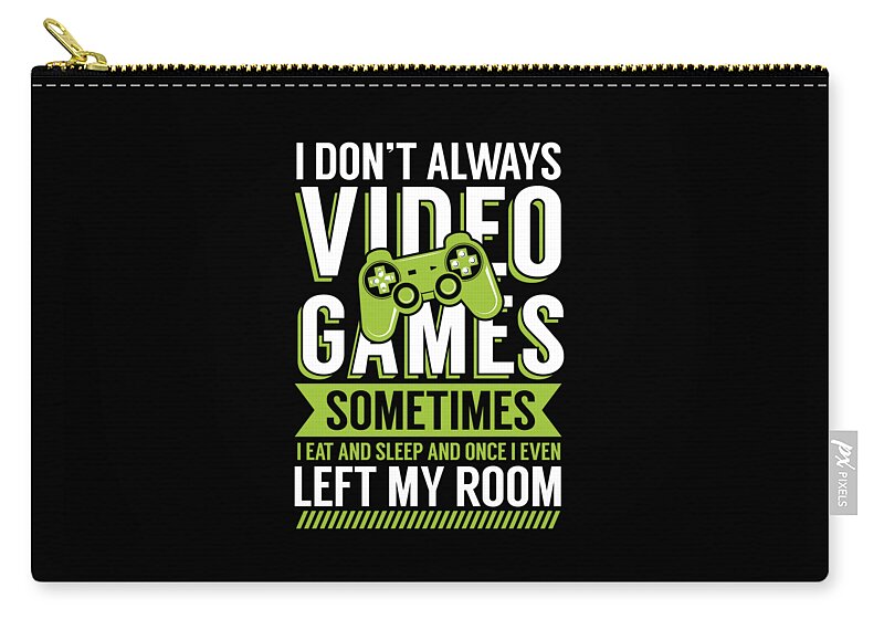 Gift Zip Pouch featuring the digital art Always video games by Values Tees