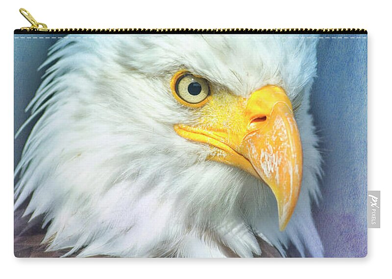 Bird Zip Pouch featuring the photograph American Bald Eagle by Bill Barber