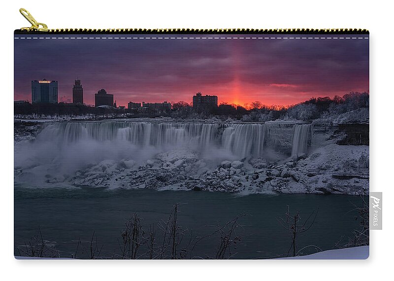 Canada Zip Pouch featuring the photograph American Dawn by Robert Fawcett