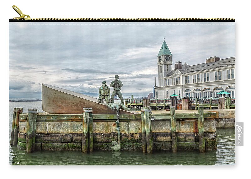 American Merchant Marine Memorial Zip Pouch featuring the photograph American Merchant Marine Memorial by Cate Franklyn