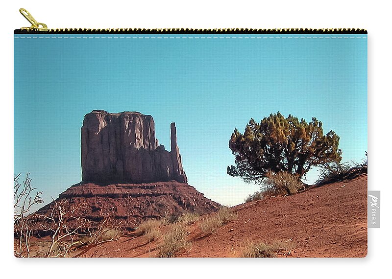 Monument Zip Pouch featuring the photograph American Southwest. by Louis Dallara