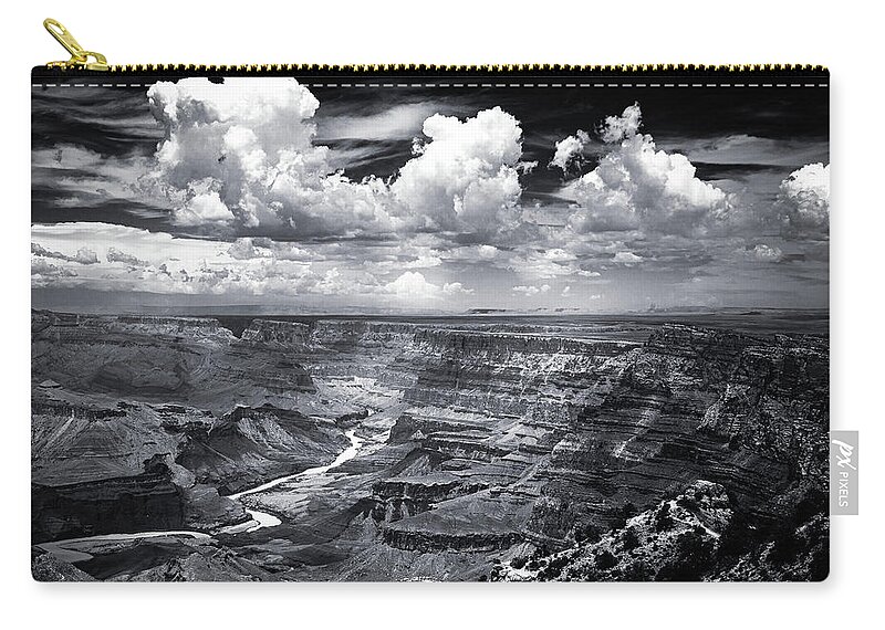 Black And White Zip Pouch featuring the photograph America's Grand Canyon by Mikes Nature