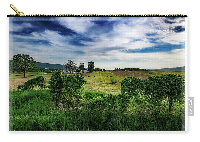Amish Farm Zip Pouch featuring the photograph Amish Farm 1 by ARTtography by David Bruce Kawchak