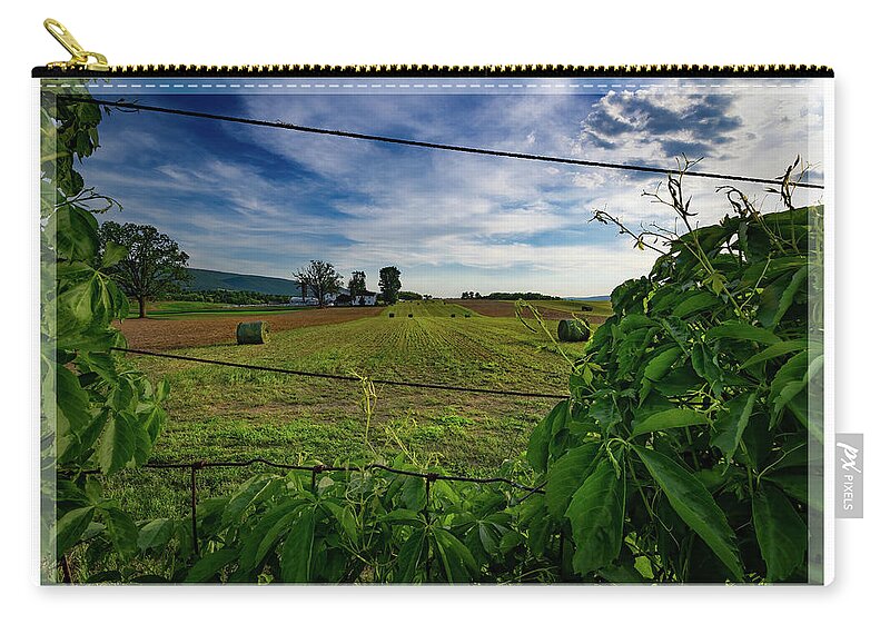 Amish Farm Zip Pouch featuring the photograph Amish Farm 2 by ARTtography by David Bruce Kawchak