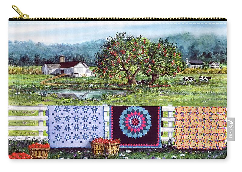 Barn Carry-all Pouch featuring the painting Amish Roadside Market by Diane Phalen