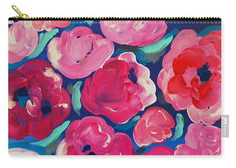 Floral Art Zip Pouch featuring the painting Amore by Beth Ann Scott