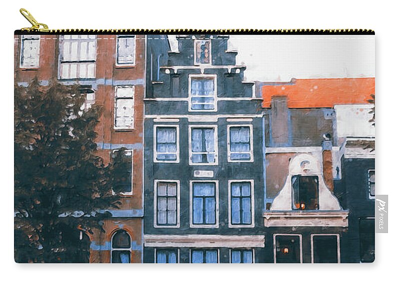 Amsterdam Colors Zip Pouch featuring the painting Amsterdam - 21 by AM FineArtPrints
