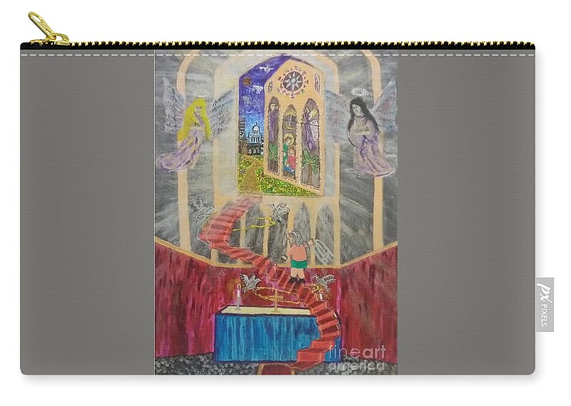 God Carry-all Pouch featuring the mixed media An Adventure Begins by David Westwood