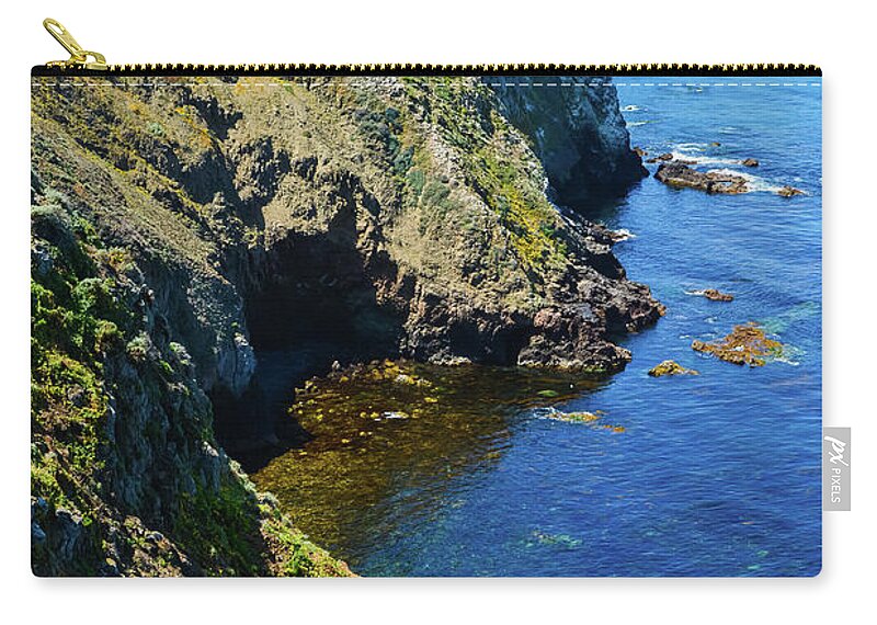 Channel Islands National Park Zip Pouch featuring the photograph Anacapa Island Inspiration Point Portrait by Kyle Hanson