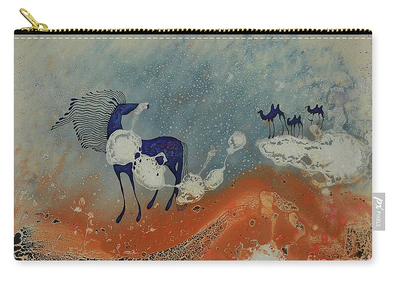 Mongolian Carry-all Pouch featuring the painting Anand by Tsegmid Tserennadmid