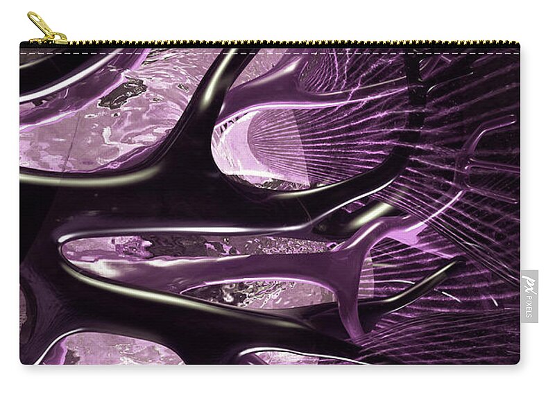 Trunk Zip Pouch featuring the digital art Anatomy Abstract 1 Purple Portrait by Russell Kightley