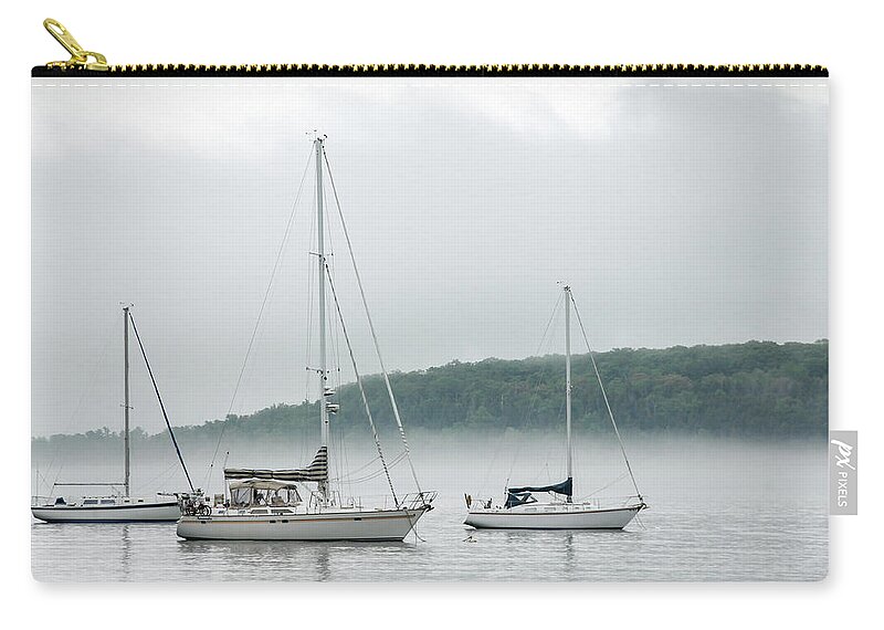 Michigan Zip Pouch featuring the photograph Anchored Near the Island by Robert Carter