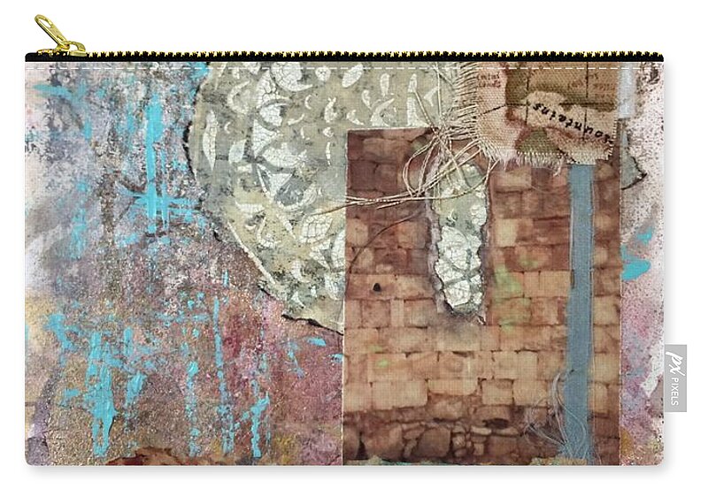 Ancient Document Zip Pouch featuring the mixed media Ancient Docs windo Nahum 1 by Janis Lee Colon