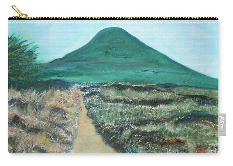 Hill Zip Pouch featuring the painting Ancient Pathway by Santana Star