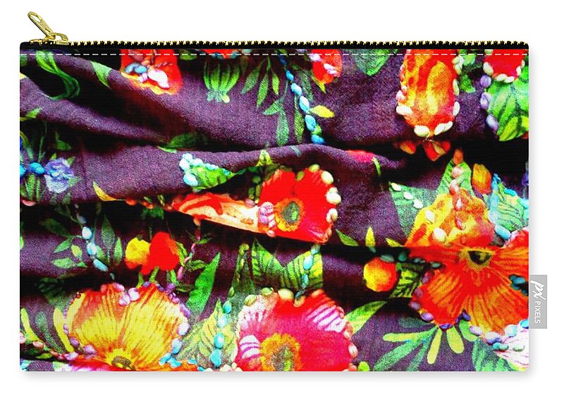 Shawl Zip Pouch featuring the photograph And So to Sew - Colors of India by VIVA Anderson