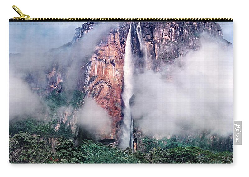 Dave Welling Carry-all Pouch featuring the photograph Angel Falls In Mist Canaima National Park Venezuela by Dave Welling