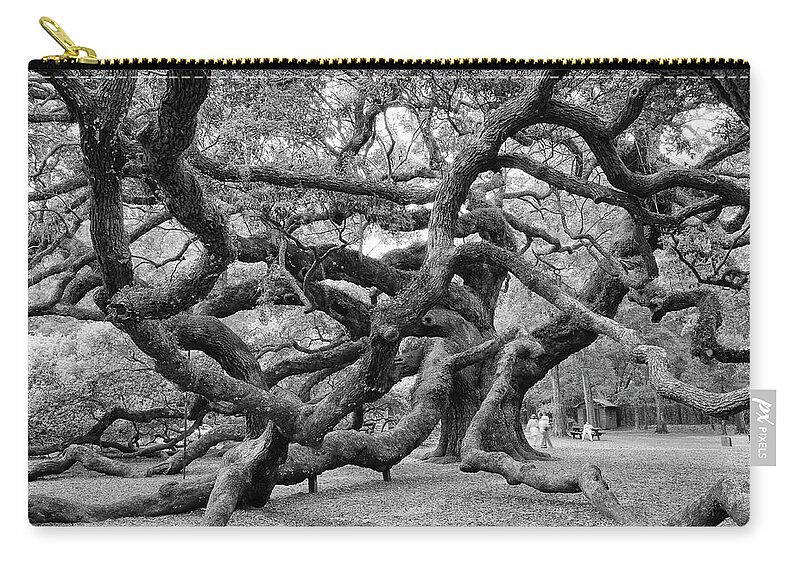 Angel Oak Tree Zip Pouch featuring the photograph Angel Oak Tree by Louis Dallara