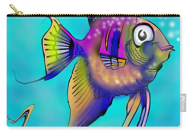Angelfish Carry-all Pouch featuring the painting Angelfish by Kevin Middleton