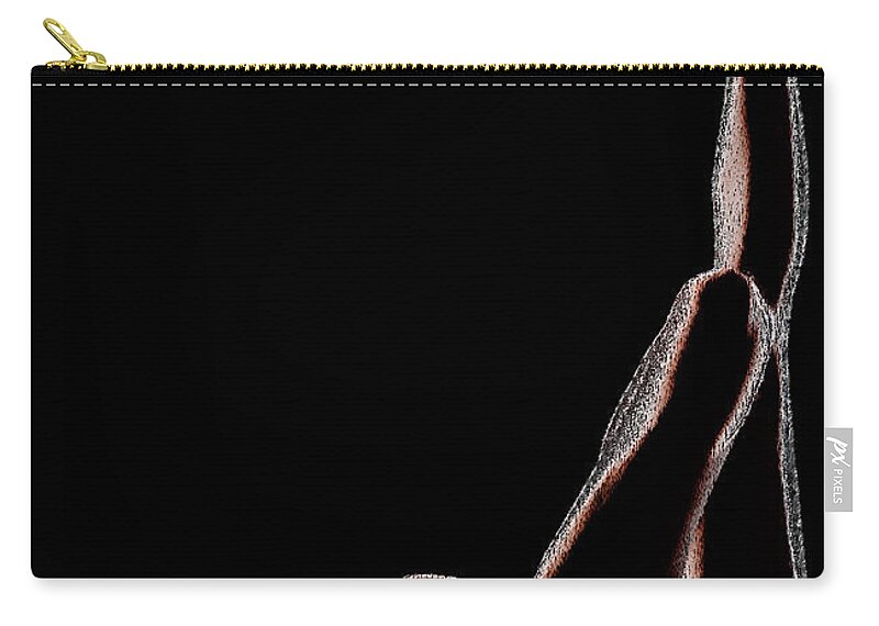 Nude Zip Pouch featuring the painting Angelique Reclining by Peter J Sucy