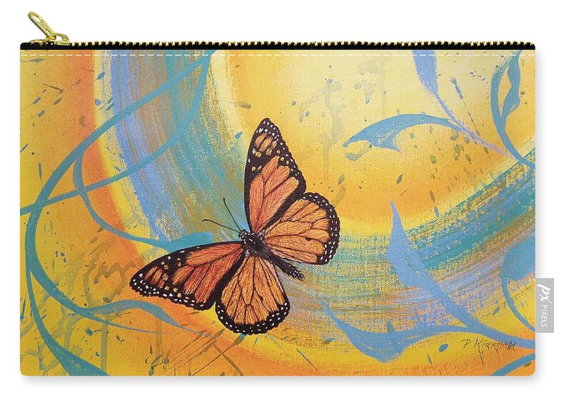 Monarch Zip Pouch featuring the painting Angelito by Pamela Kirkham