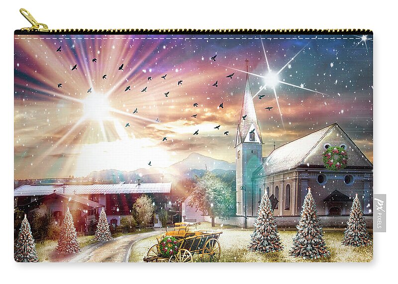 Austria Zip Pouch featuring the photograph Angels We Have Heard on High by Debra and Dave Vanderlaan