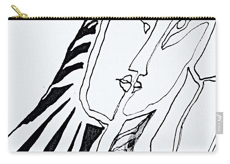 Angst Zip Pouch featuring the painting Angst-17 by Katerina Stamatelos