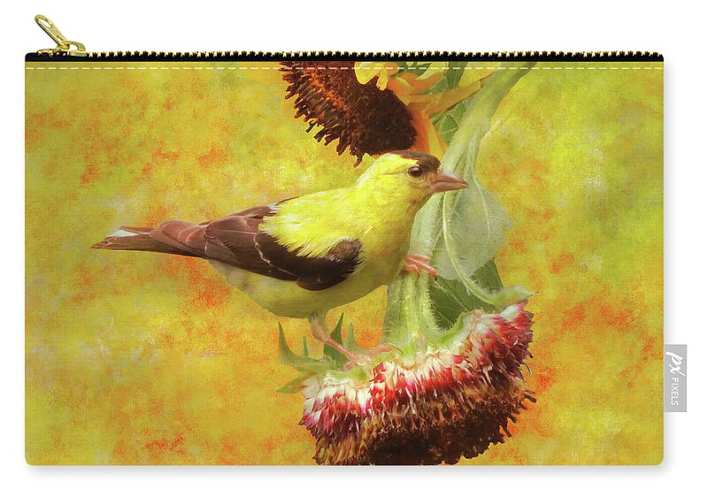 Bird Zip Pouch featuring the photograph Animal - Bird - For the birds by Mike Savad