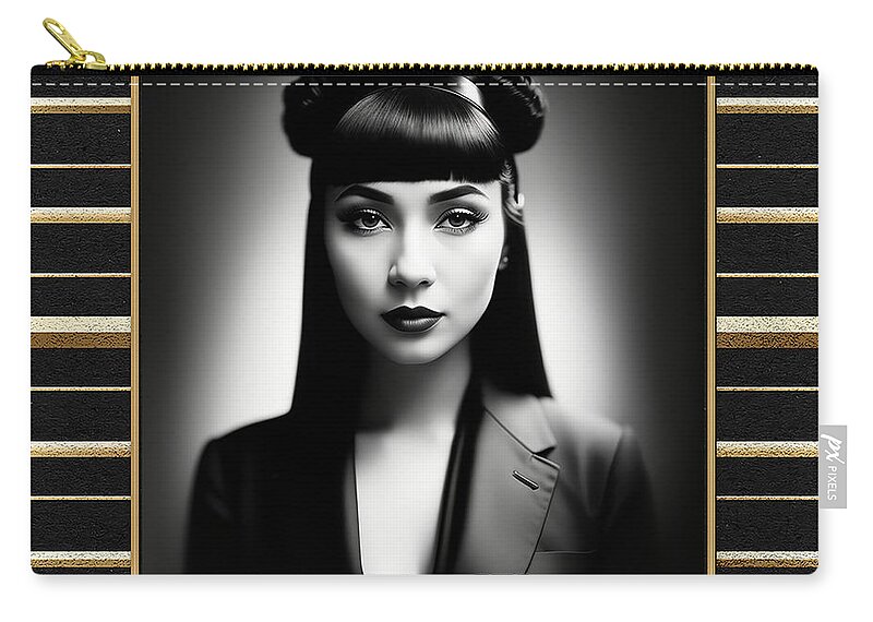  Zip Pouch featuring the photograph Anna May Wong by Don CLAI