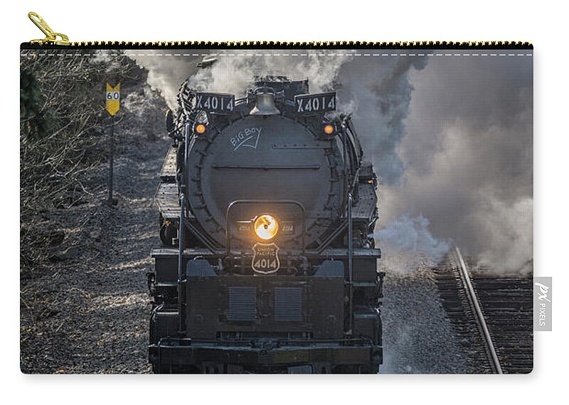 Railroad Zip Pouch featuring the photograph Anne P. Baker Gallery Steel Rails Show 43 by Jim Pearson
