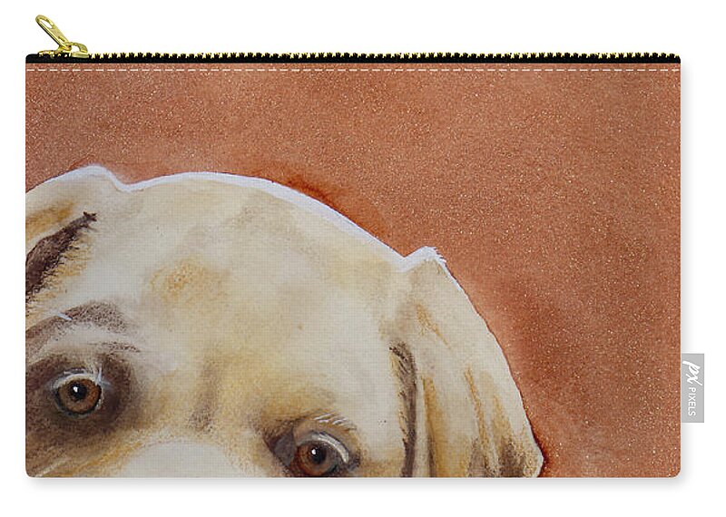 Brown Zip Pouch featuring the painting Annie 1 Watercolor by Kimberly Walker