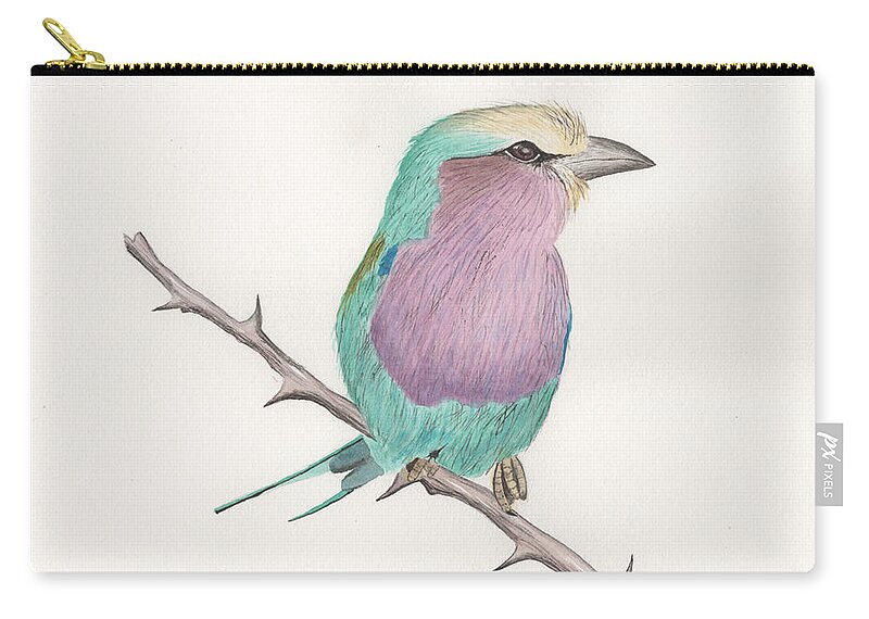 Watercolor Zip Pouch featuring the painting Another Beautiful Bird by Bob Labno