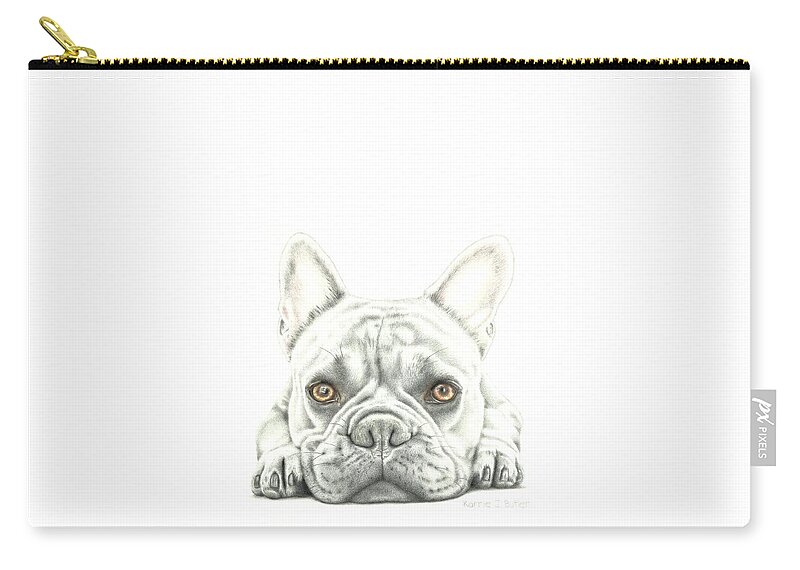Bulldog Carry-all Pouch featuring the drawing Another Monday by Karrie J Butler