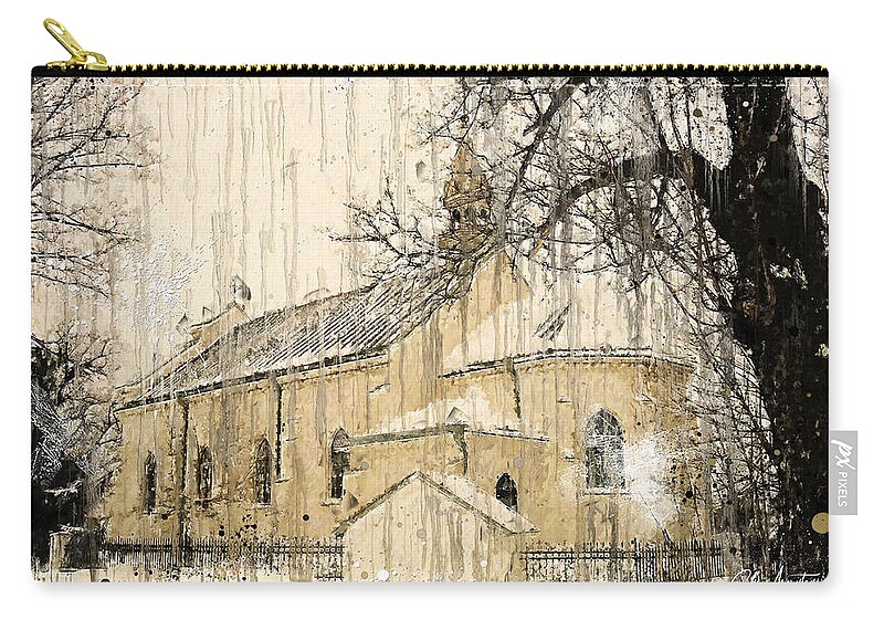 Norman Church Zip Pouch featuring the digital art Another Rainy Sunday by Chris Armytage