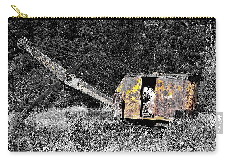  Zip Pouch featuring the digital art Antica Backhoe by Fred Loring