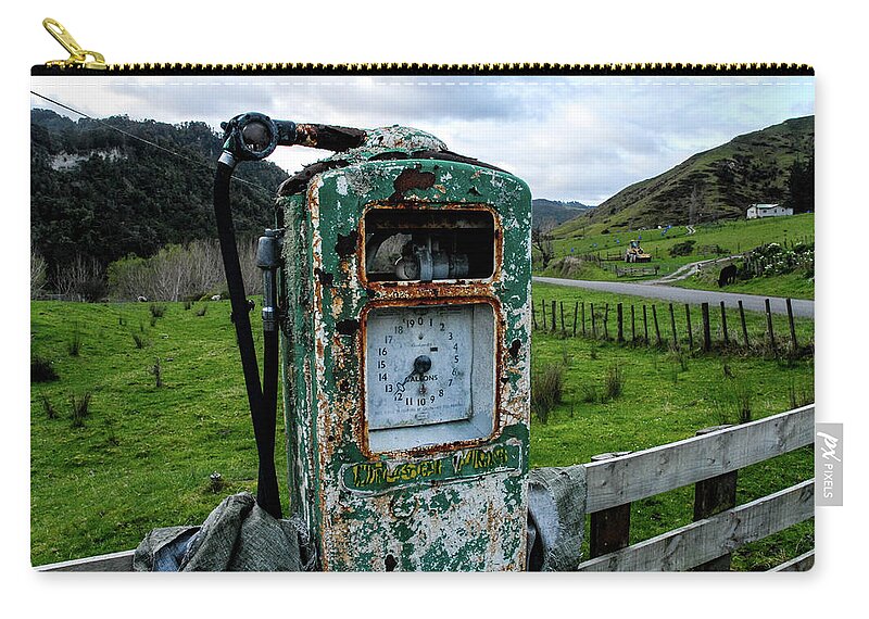 Antique Carry-all Pouch featuring the photograph Time Goes On - Antique Fuel Pump, North Island, New Zealand by Earth And Spirit