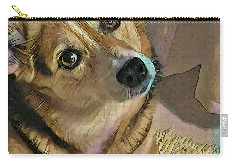  Zip Pouch featuring the digital art Any Questions? by Joanna Smith