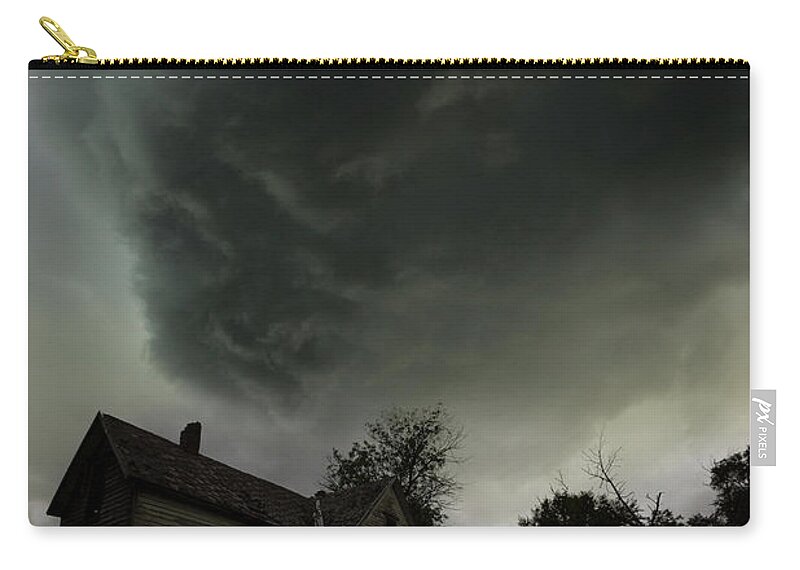 Shelf Cloud Zip Pouch featuring the photograph Apocalyptical by Aaron J Groen