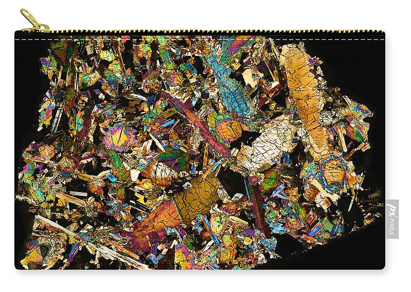 Apollo Zip Pouch featuring the photograph Apollo Moon rock Thin Section by Hodges Jeffery