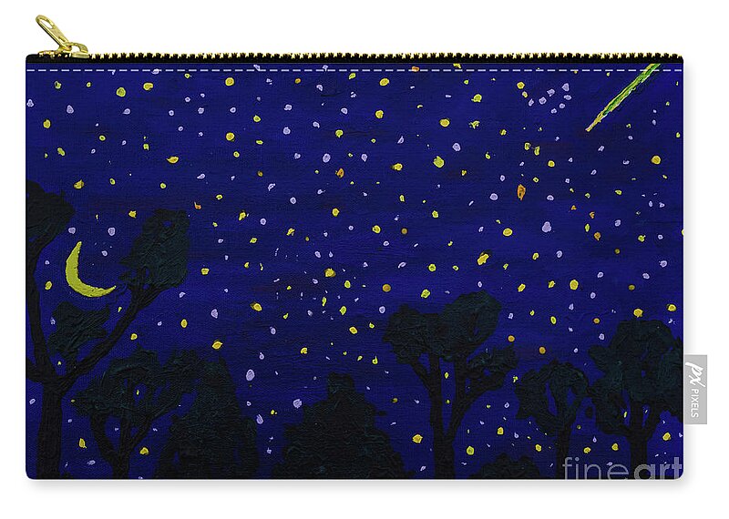 Stars Zip Pouch featuring the photograph Appalachian Starry Night with Meteor by Thomas R Fletcher