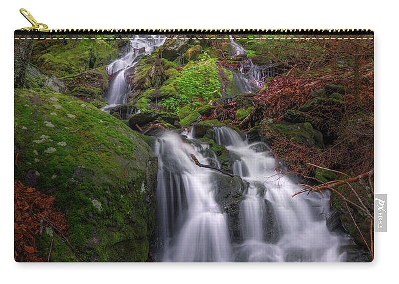 Appalachian Trail Zip Pouch featuring the photograph Appalachian Trail Cascade by Bill Wakeley
