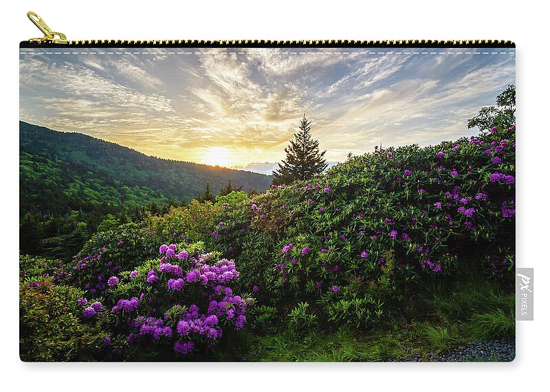 Spring Zip Pouch featuring the photograph Appalachian Trail NC TN Roan Sunset Sky by Robert Stephens