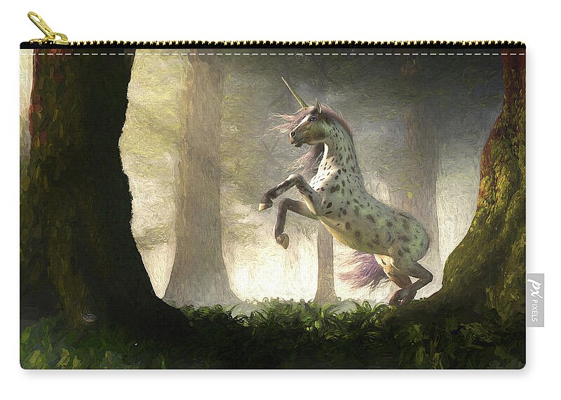 Appaloosa Zip Pouch featuring the digital art Appaloosa Unicorn by Daniel Eskridge