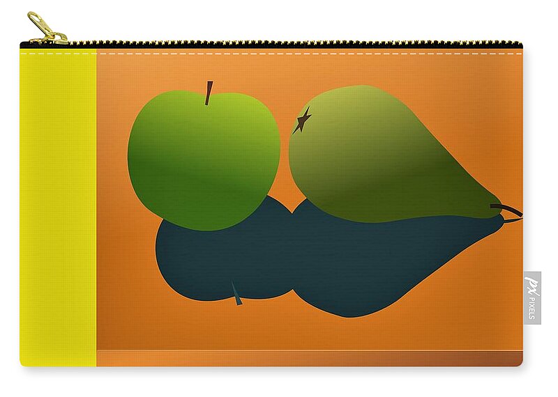 Apple Carry-all Pouch featuring the digital art Apple and Pear by Fatline Graphic Art