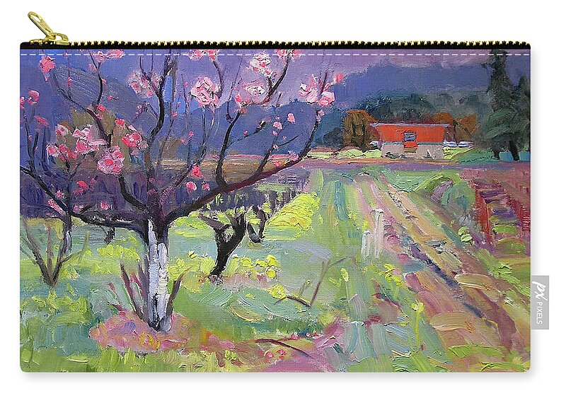 Apple Tree Zip Pouch featuring the painting Apple and Vines by John McCormick
