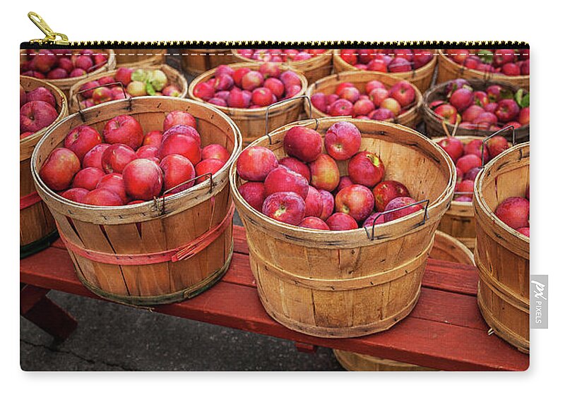 Farmers Market Zip Pouch featuring the photograph Apple Baskets by Craig J Satterlee