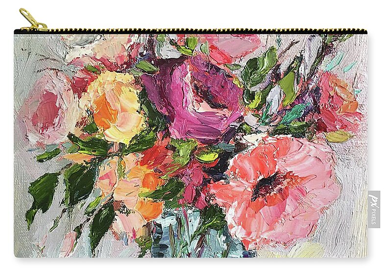  Zip Pouch featuring the painting April Blooms by Jennifer Beaudet