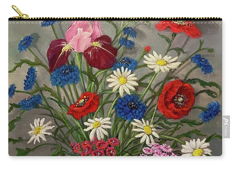 April Zip Pouch featuring the painting April, May, June by Rand Burns