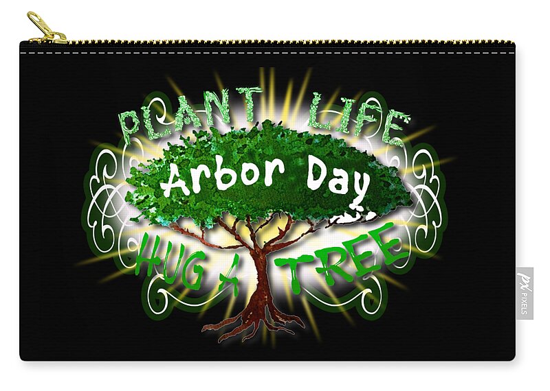 Arbor Day Carry-all Pouch featuring the digital art Arbor Day a Holiday to Remember by Delynn Addams