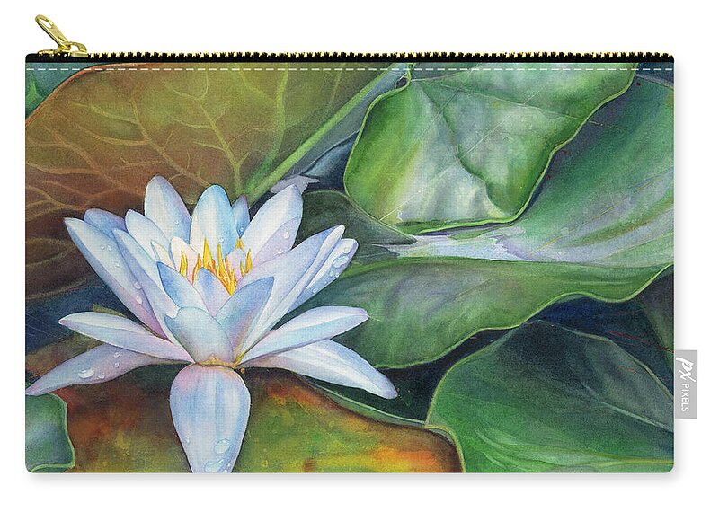 Original Watercolor Painting Zip Pouch featuring the painting Arboretum Star by Sandy Haight